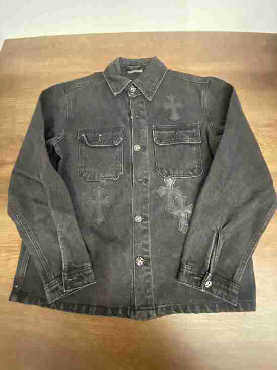 Chrome Hearts Jackets & Blazers - ✨ Chrome Hearts Cross Patch Black Denim Shirt Jacket